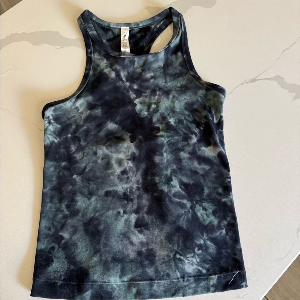 Lululemon Athletica Tie Dye Black Tank Top, size 4